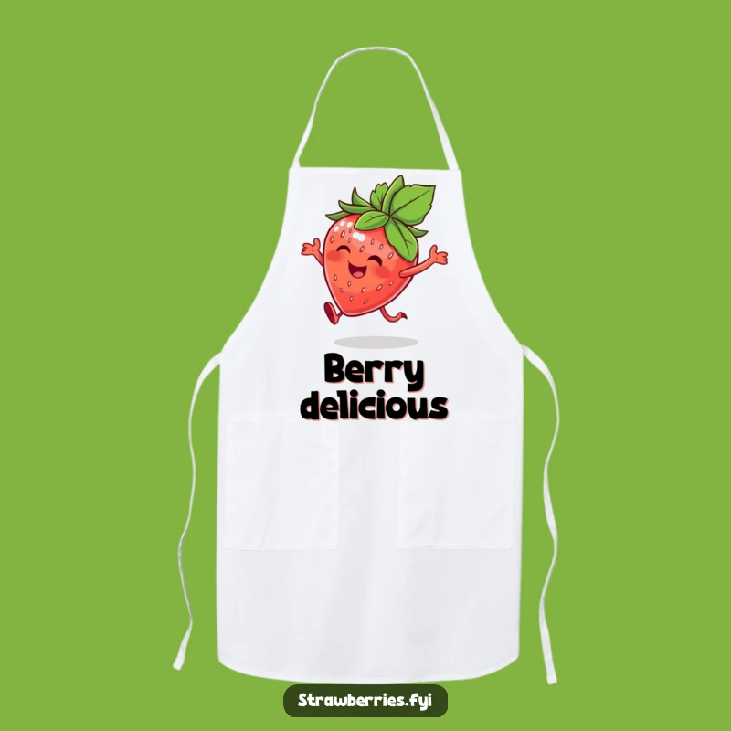 Funny Happy Strawberry Apron - Joyful Hop Kitchen Humor & Gift Idea