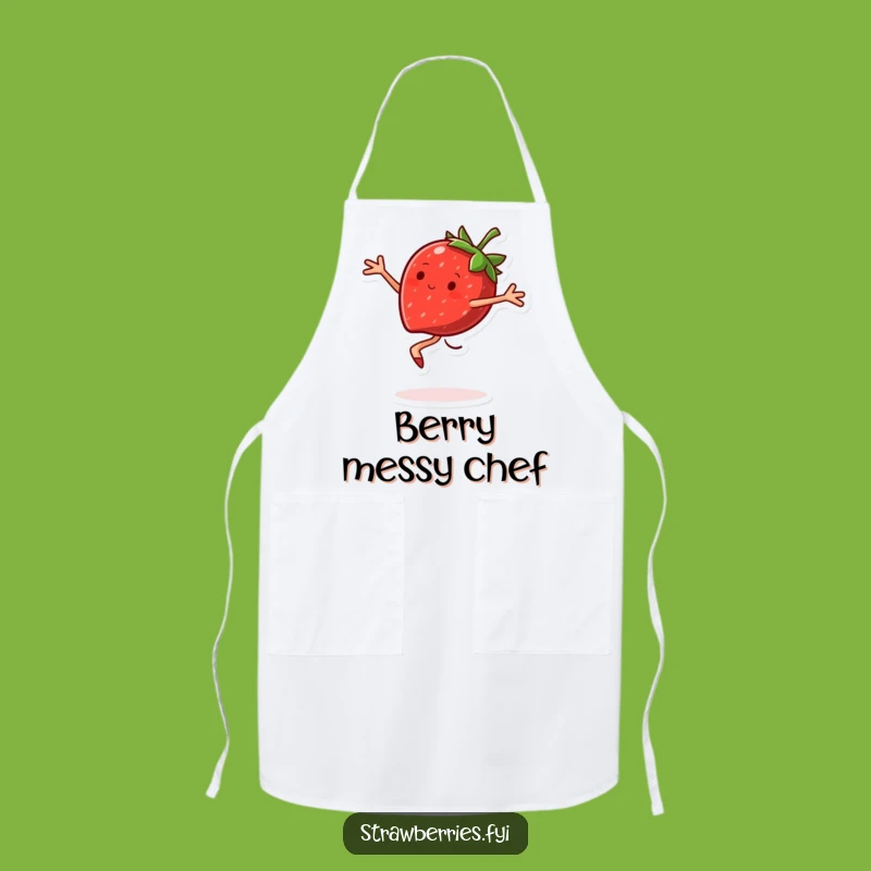 Funny Strawberry Pirouette Apron: Cook with Sweet Style and Humor!
