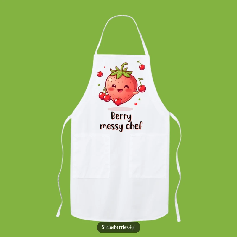 Funny Strawberry Juggling Cherries Apron - Kitchen Humor Gift