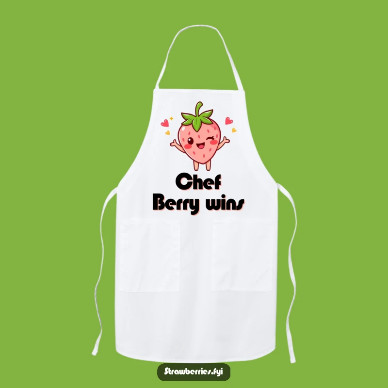 Funny Strawberry Apron: Chef's Victory, Winking Style Gift