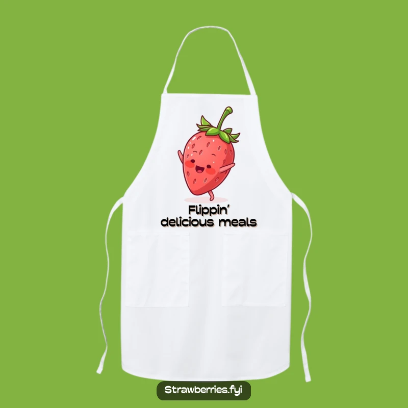 Funny Cartwheel Strawberry Apron: Cook with Energetic Flair!