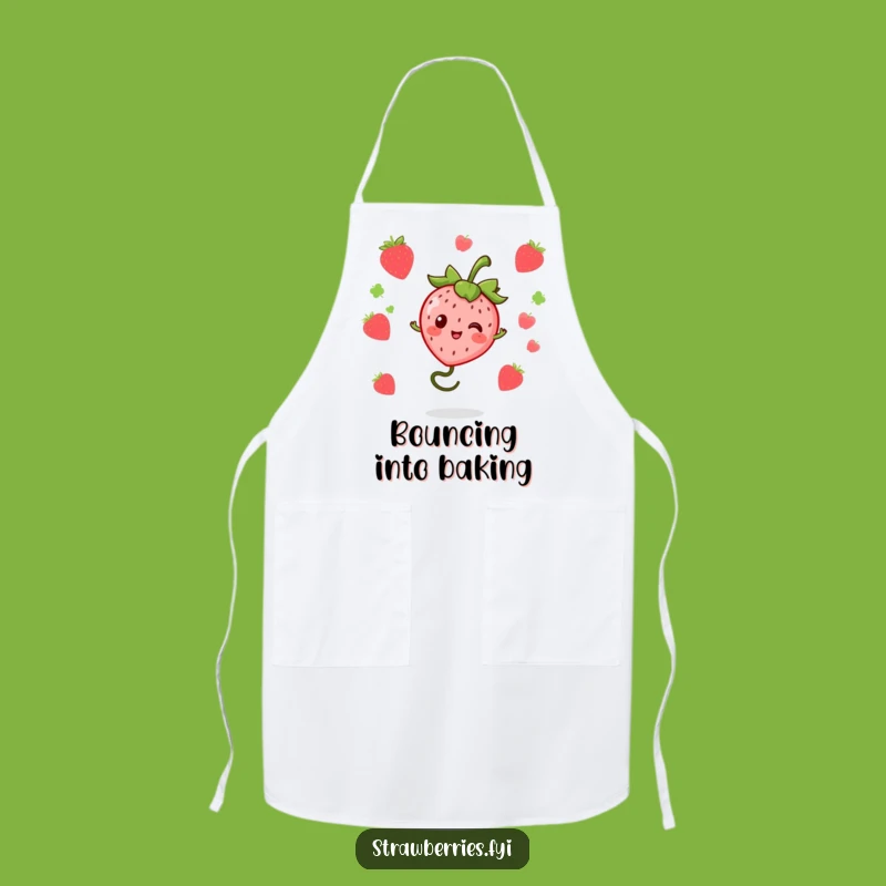 Funny Bouncing Kawaii Strawberry Chef Apron - Cook with Spring & Fun