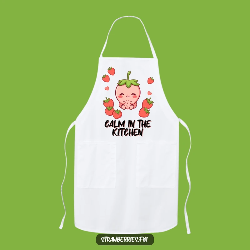 Funny Content Strawberry Smile Apron - Peaceful Kitchen Wear Funny Gift
