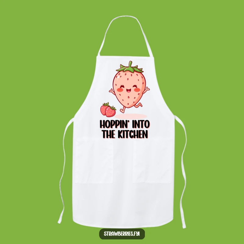 Funny Delighted Kawaii Strawberry Hop Apron - Cook with Joyful Smiles