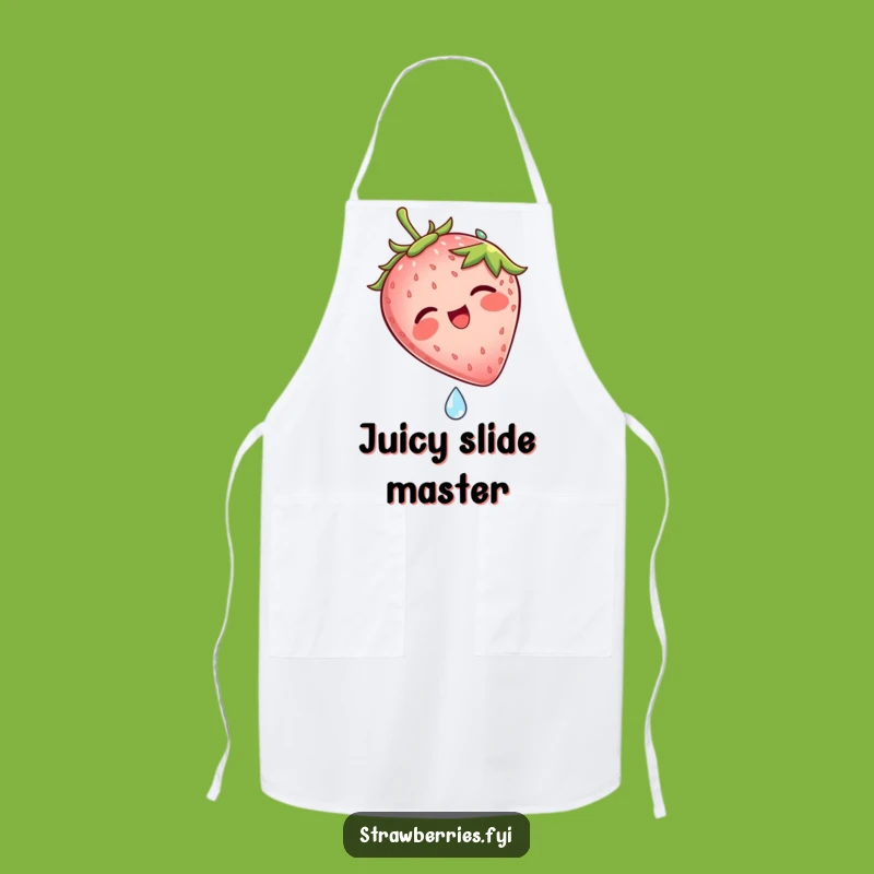 Funny Strawberry Dew Drop Slide Apron: Cook Up Laughs in the Kitchen