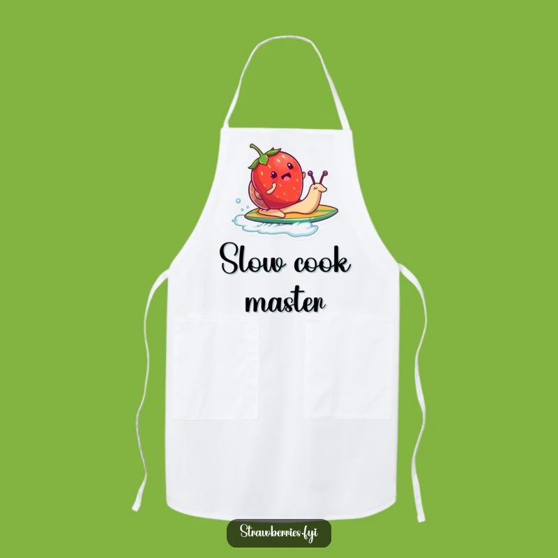 Funny Strawberry Snail Surf Apron - Cook Up Laughs with Quirky Style