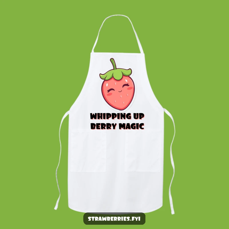 Funny Winking Kawaii Strawberry Chef Apron - Cook & Laugh Hilariously