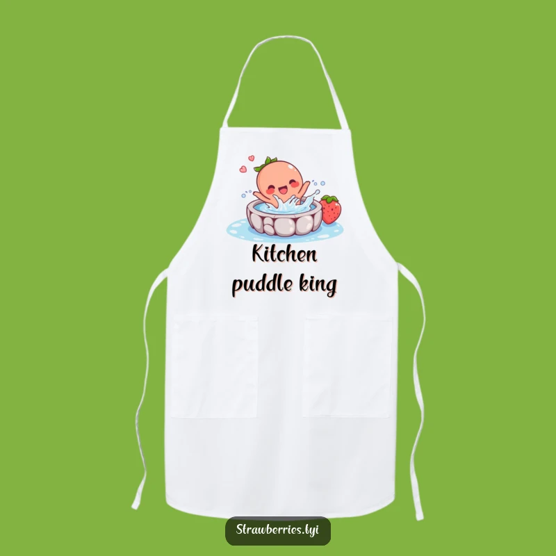 Funny Strawberry Splash Apron: Cook Up Fun in the Kitchen