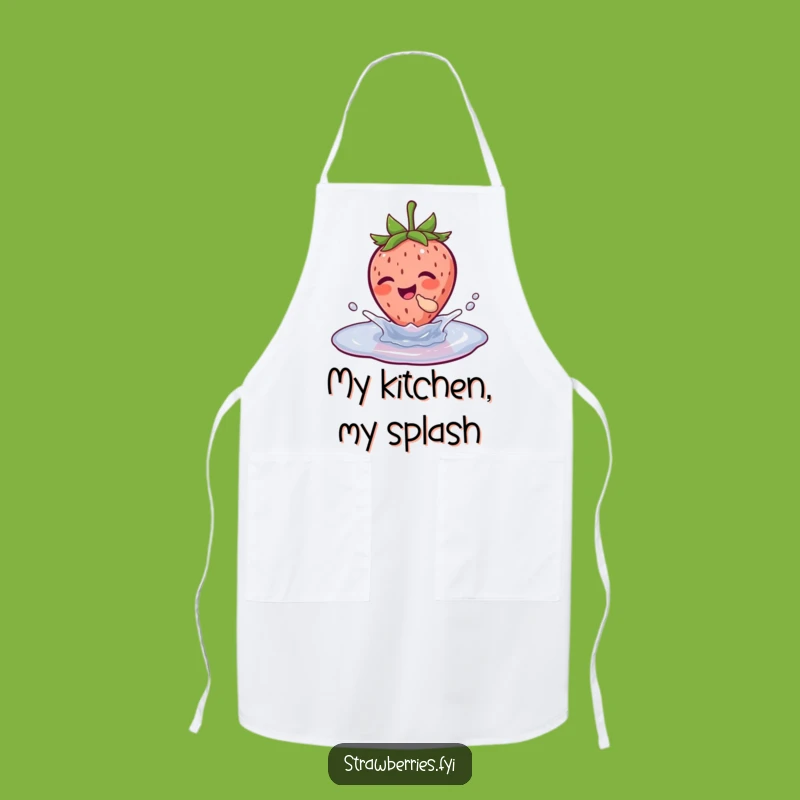 Funny Giggling Strawberry Splashing Apron - Kitchen Fun Wear Funny Gift