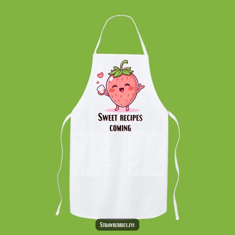Funny Giggling Strawberry Apron - Sugar Cube Juggling Kitchen Humor