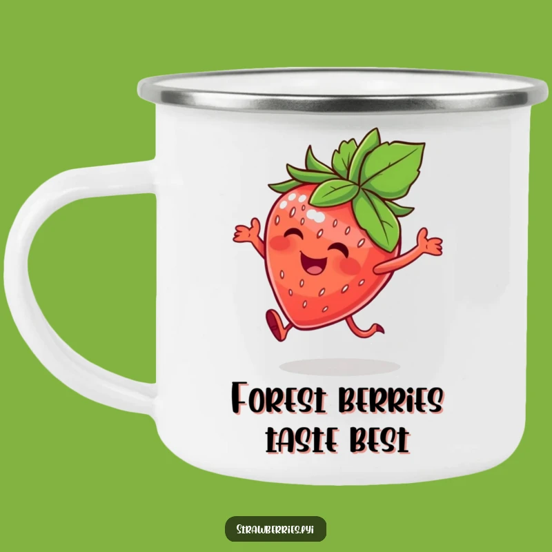 Funny Happy Strawberry Camping Mug - Joyful Hop Outdoor Humor Gift