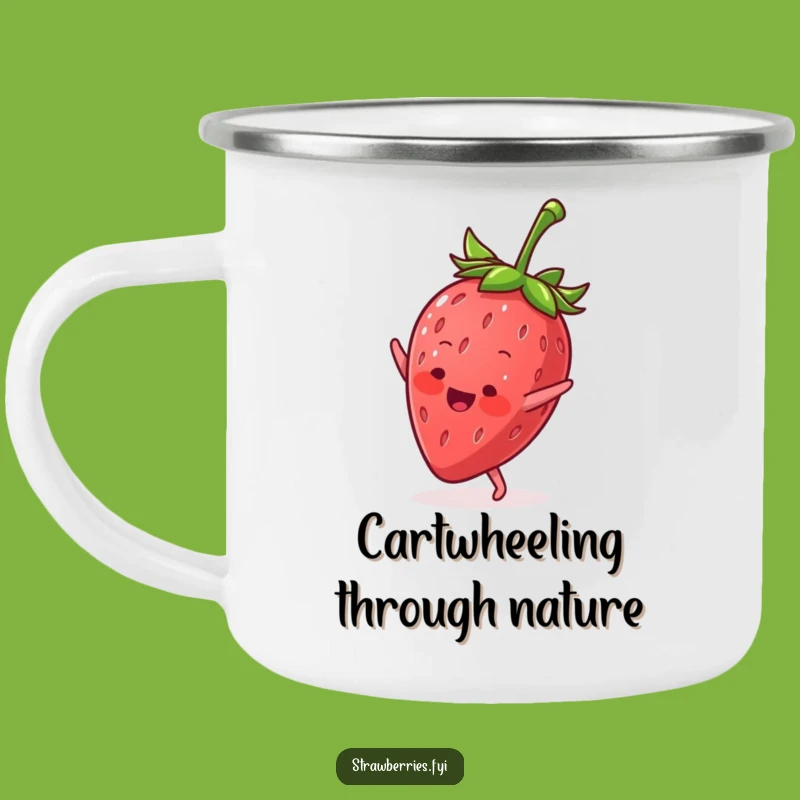 Funny Cartwheel Strawberry Camping Mug: Fuel Your Adventures with Cheer