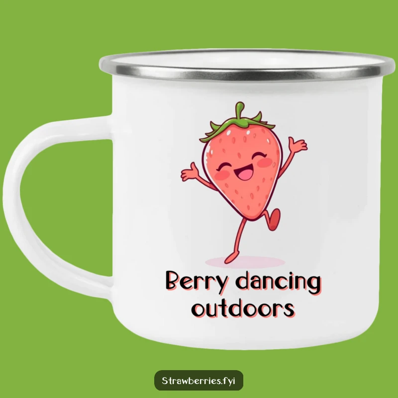 Funny Silly Dance Strawberry Camping Mug: Dance Under the Stars!