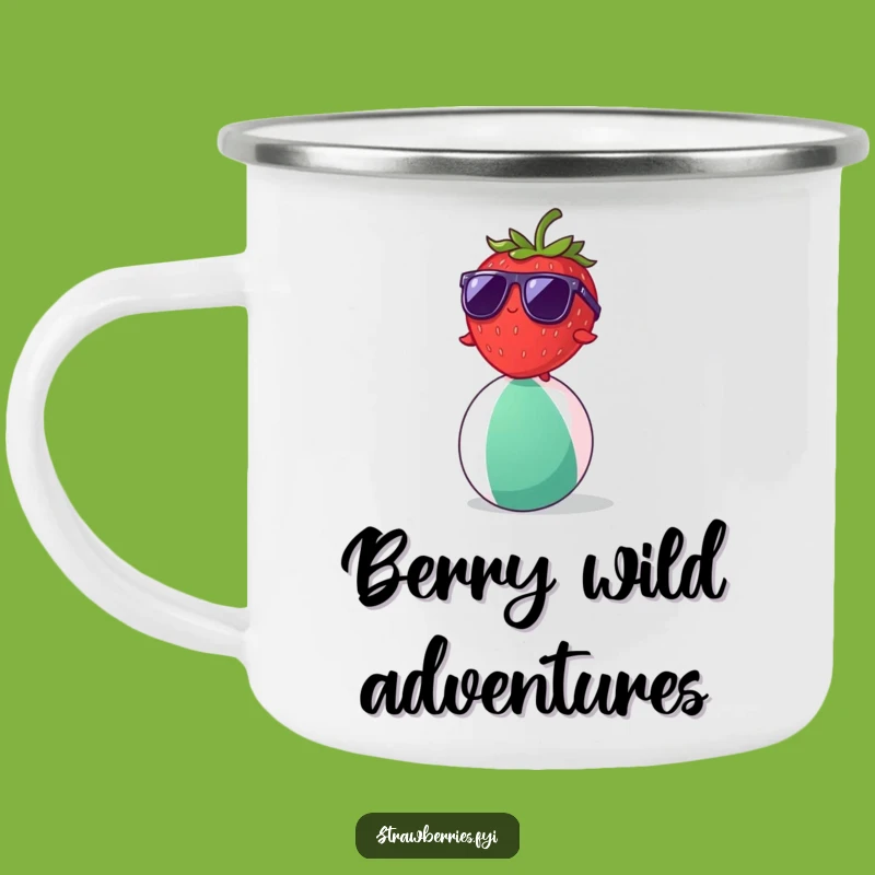 Funny Strawberry Beach Ball Camping Mug: Hilarious Outdoor Companion for Summer