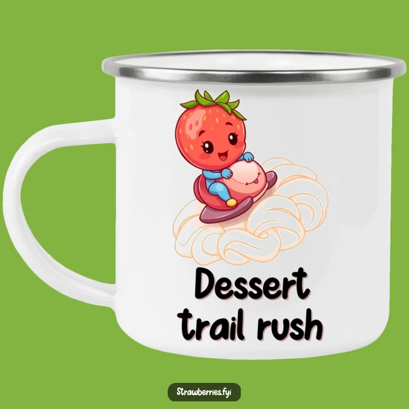 Funny Strawberry Camping Mug: Whipped Cream Ramp Adventure - Sweet Outdoor Fun!
