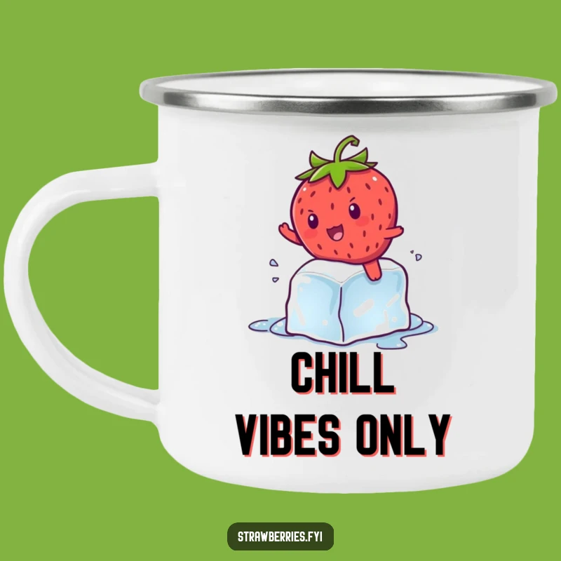 Funny Strawberry Ice Cube Camping Mug - Hilarious Outdoor Adventure Gift
