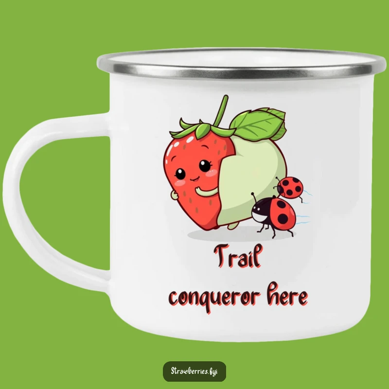 Funny Strawberry Race Camping Mug: Sip Your Victory with Humor
