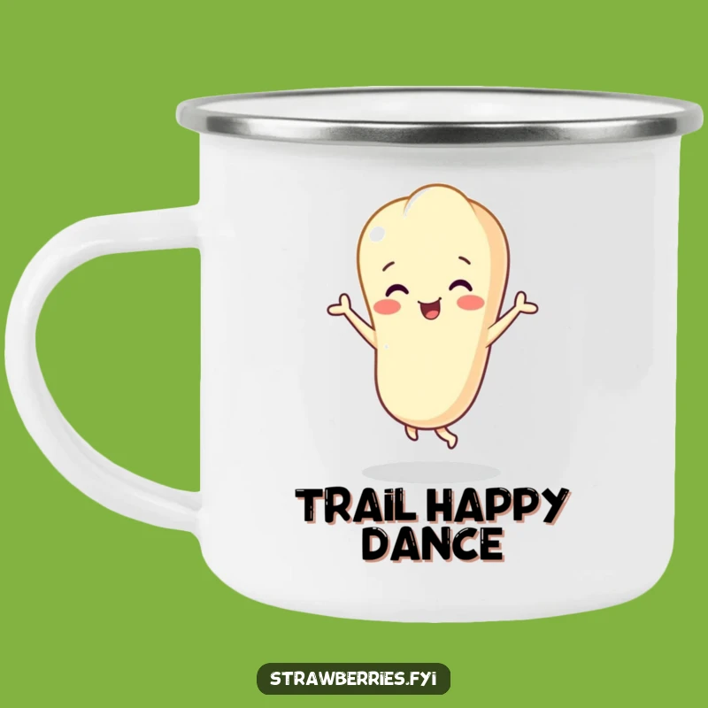 Funny Vanilla Bean Dance Camping Mug - Cheerful Enamel Mug for Outdoor Fun
