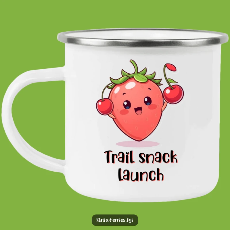 Funny Strawberry Cherry Toss Camping Mug - Cheerful Outdoor Gift