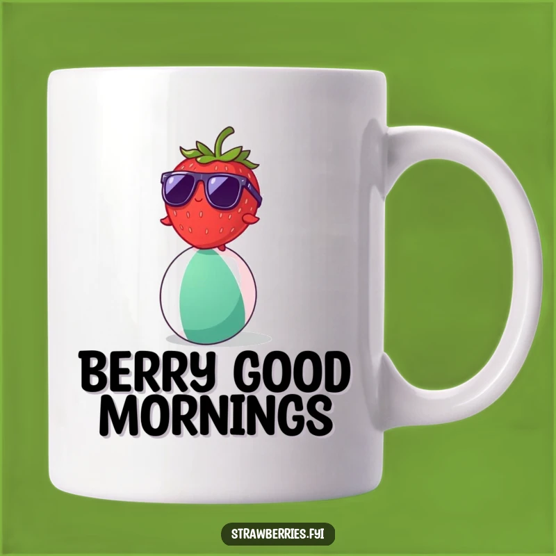 Funny Strawberry Beach Ball Mug: Hilarious Summer Fun Gift for Fruit Lovers