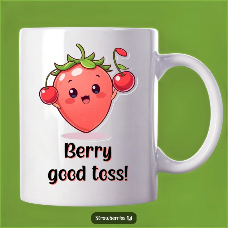 Funny Strawberry Cherry Toss Mug - Glee-filled Gift for Fruit Lovers