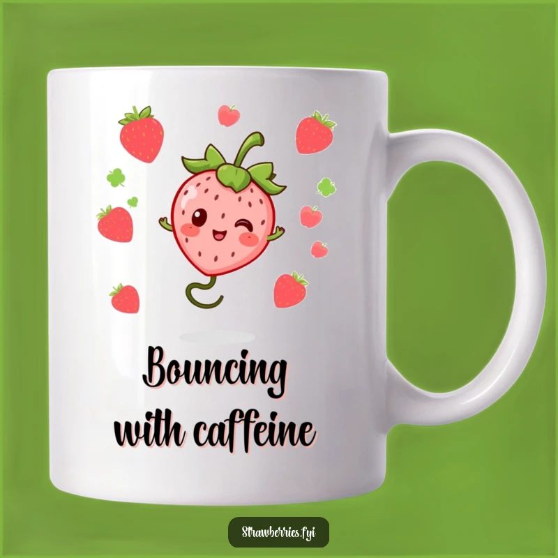 Funny Bouncing Kawaii Strawberry Spring Stem Mug - Gift of Playful Energy