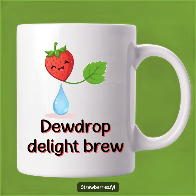 Funny Delighted Strawberry Dewdrop Mug - Delicate Balance Humor Gift