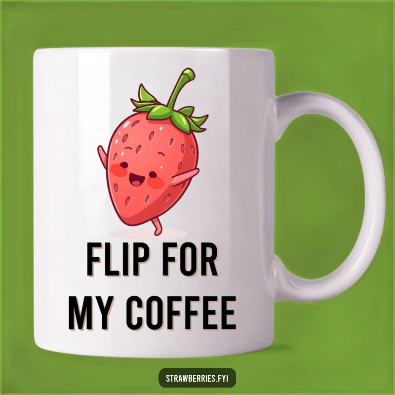 Funny Cartwheel Strawberry Mug: A Cheerful Gift for Acrobatic Fun