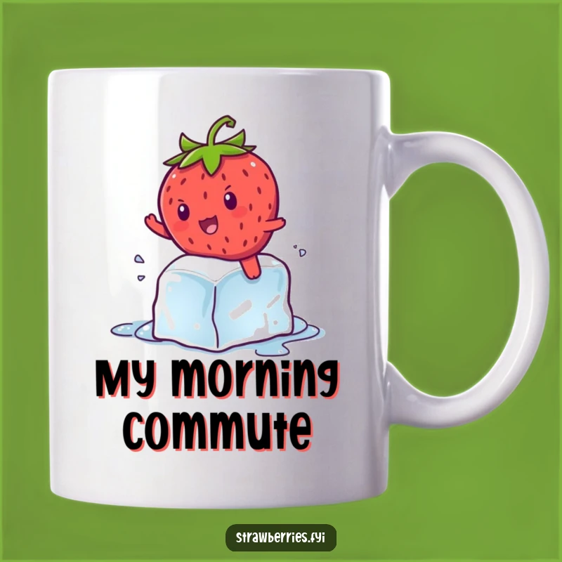 Funny Kawaii Strawberry Ice Cube Ride Mug - Hilarious Summer Gift for Her