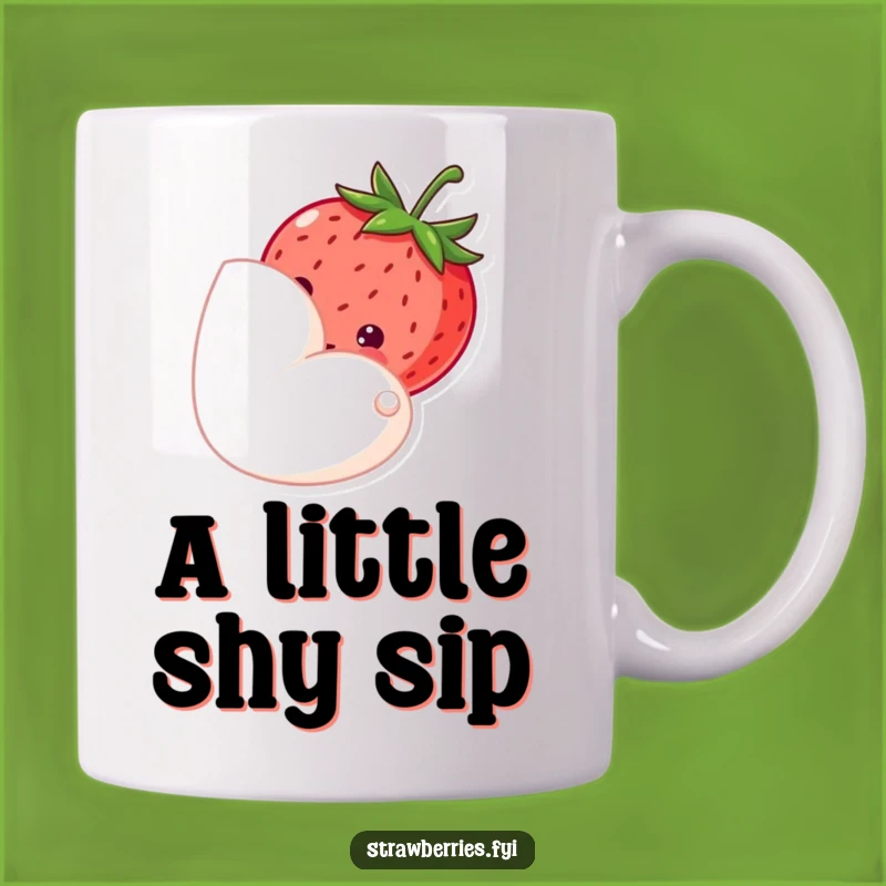 Funny Shy Strawberry Mug A Sweet Peek For Your Morning Coffee