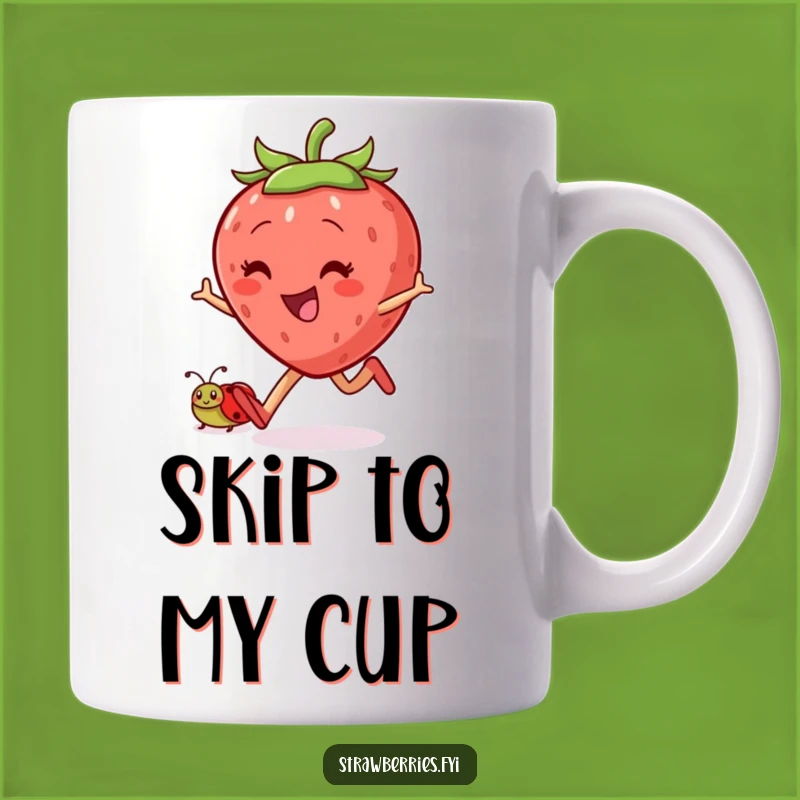 Funny Skipping Strawberry Mug: A Joyful Gift for Happy Companions