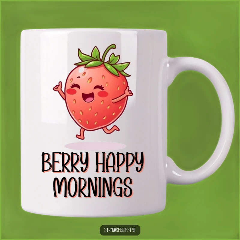 Funny Strawberry Happy Dance Mug - Joyful Fruit Lover's Gift