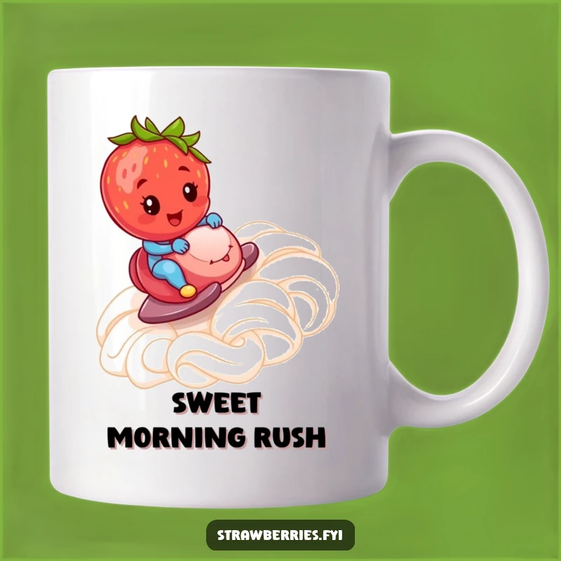 Funny Strawberry Whipped Cream Mug: Zippy Fruit's Fun Ramp - Hilarious Dessert Lover Gift!