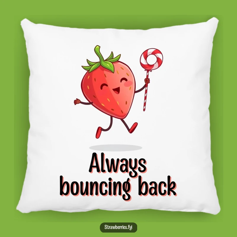 Comfy Funny Strawberry Skipping Rope Pillow - Cozy & Hilarious Character Accent