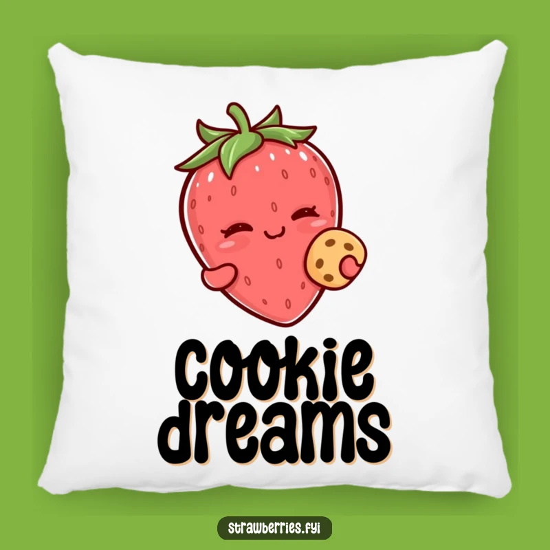 Funny Kawaii Strawberry Wink Cookie Pillow - Cozy Comfort with a Sweet Surprise