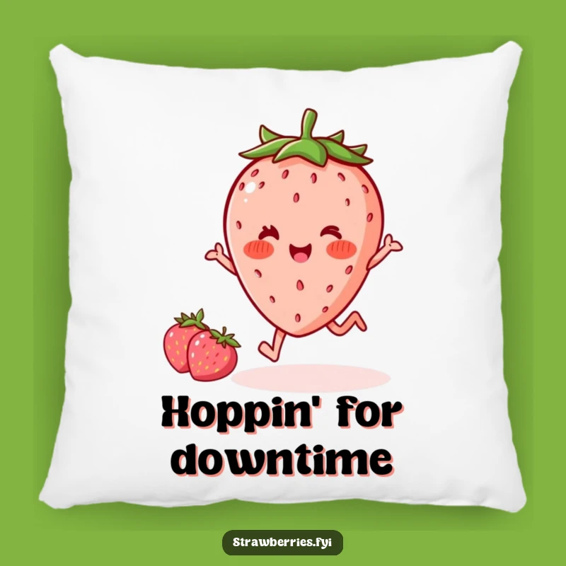 Cozy Funny Kawaii Strawberry Hop Pillow - Snuggle with Delight & Humor
