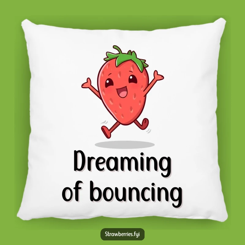 Funny Strawberry Hop Pillow: Comfy Hilarious Fruit Character Accent