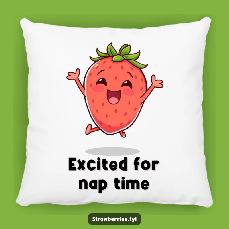 Funny Excited Strawberry Pillow Add Energetic Comfort And Fruitful Fun