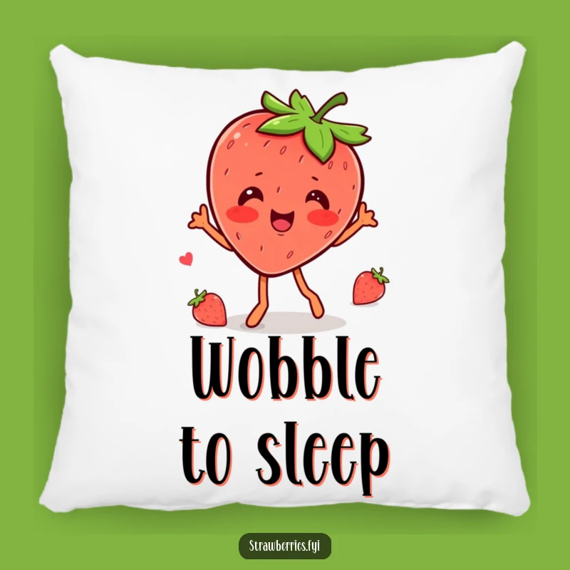 Funny Kawaii Strawberry Wobble Dance Pillow - Cozy Comfort for Happy Hues