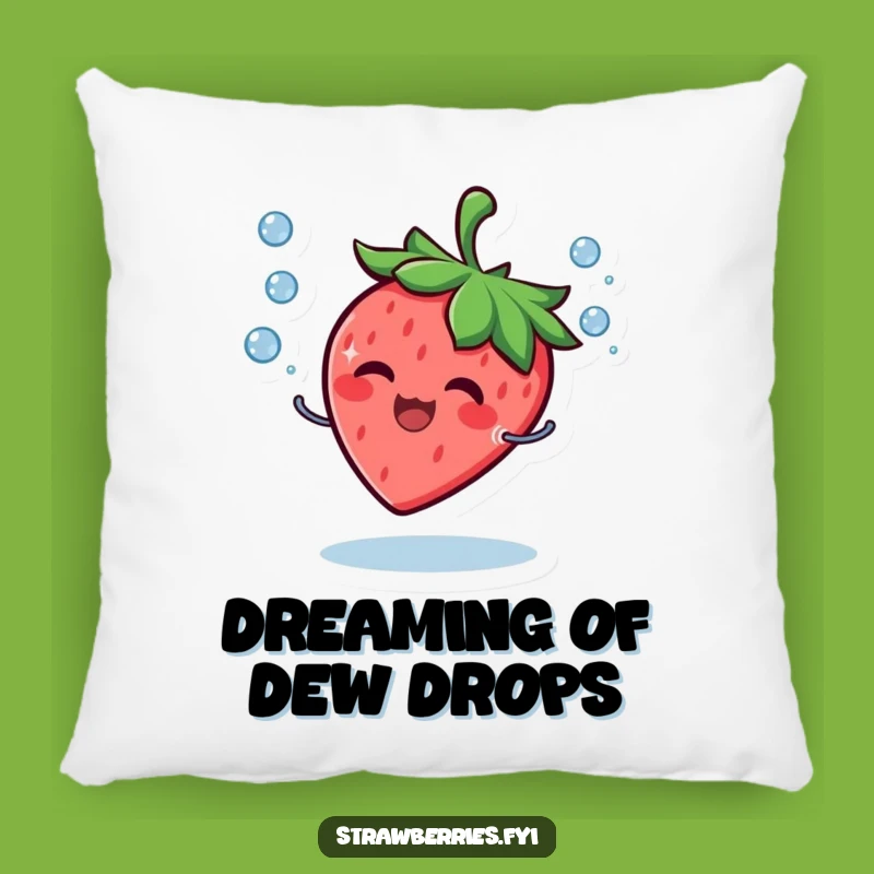 Funny Strawberry Droplet Juggler Pillow - Soft & Smiling Fruit Accent Pillow