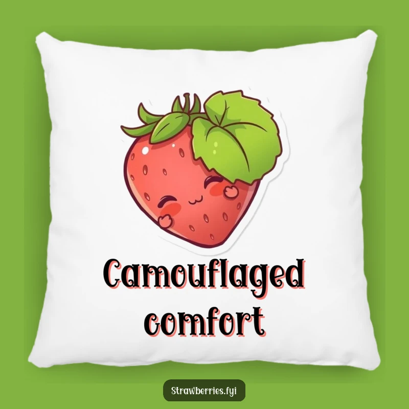 Funny Strawberry Leaf Pillow: Snuggle Up with Playful Charm!