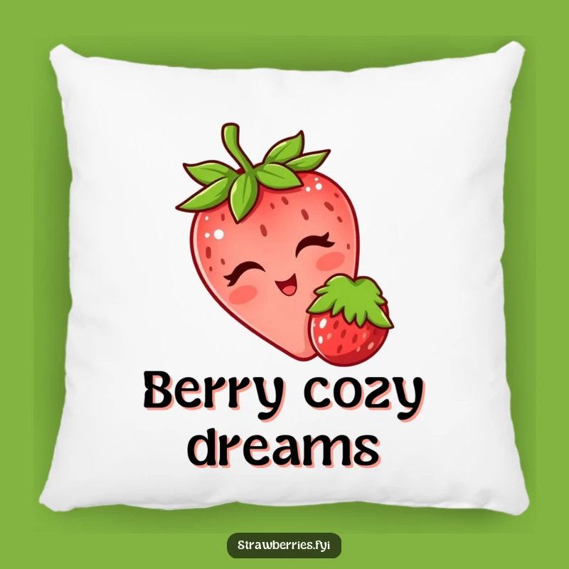 Funny Winking Strawberry Pillow Snuggle Up With Fruity Charm And Humor