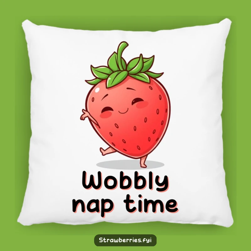 Funny Wobbly Strawberry Pillow: Cozy Cushion with a Hilarious Yoga Pose Design