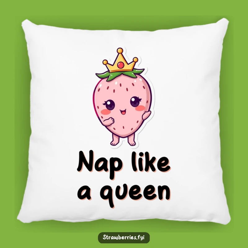 Funny Kawaii Strawberry Crown Pillow - Cozy Comfort for Your Royal Highness