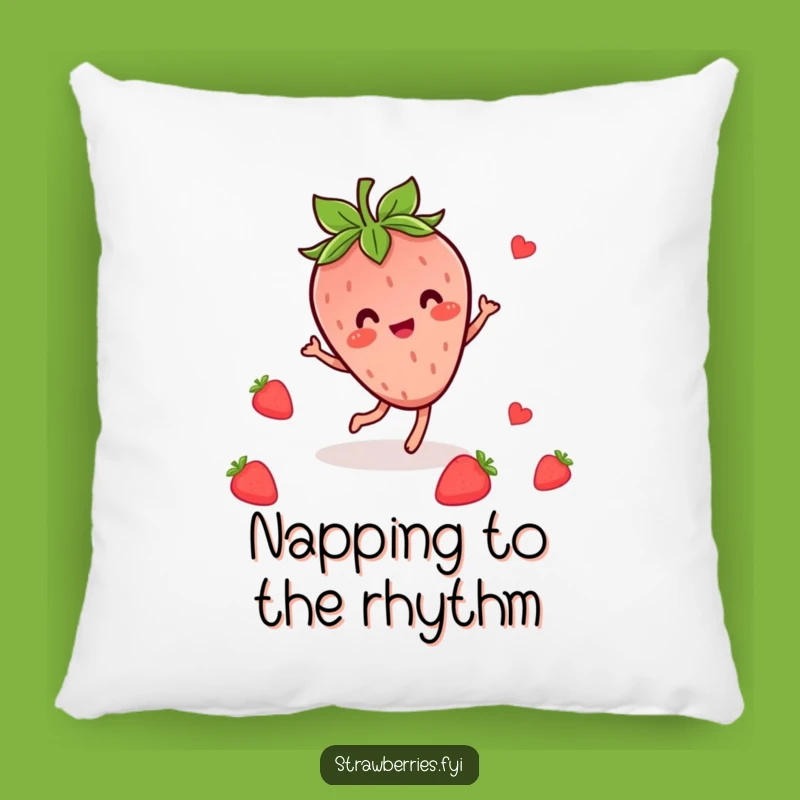 Cute Funny Kawaii Strawberry Dance Pillow: Soft Cheerful Berry Decor Gift