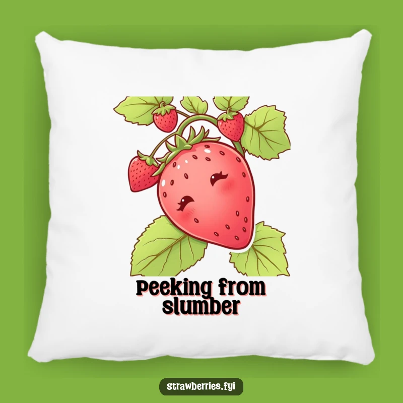Funny Curious Strawberry Vine Pillow - Cozy & Intriguing Accent