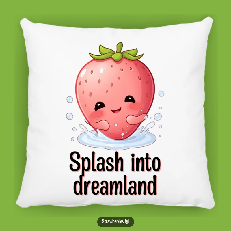 Cute Funny Kawaii Strawberry Splash Pillow: Soft Giggling Berry Decor Gift