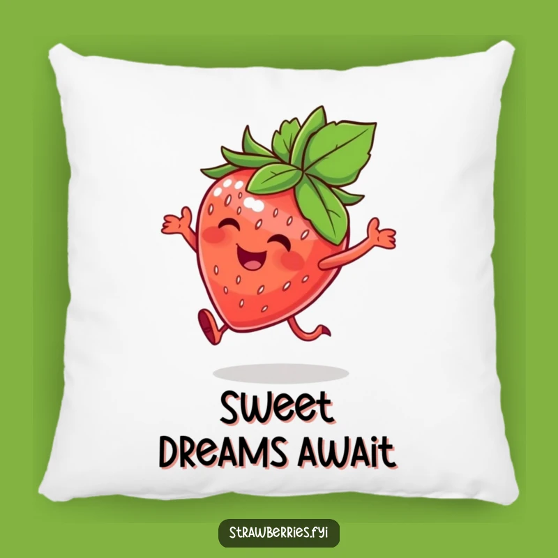 Funny Happy Strawberry Pillow - Joyful Hop Comfort & Fruity Accent