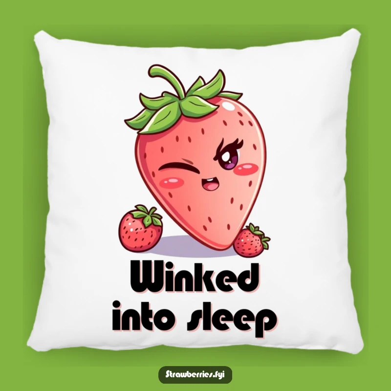 Funny Strawberry Wink Pillow: Snuggle Up with Mischief!
