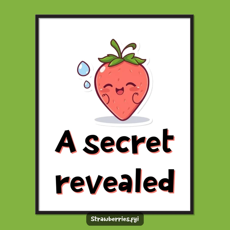 Funny Strawberry Secret Digital Art: Bring Whispered Charm Home